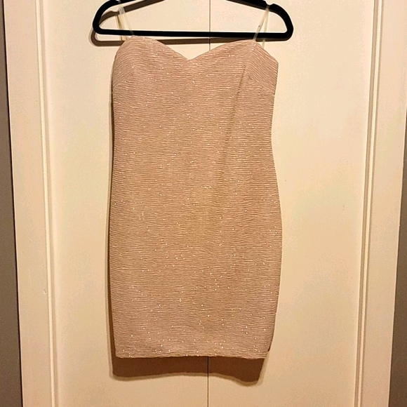 Champagne Coloured Strapless Mini Dress - Picture 1 of 4